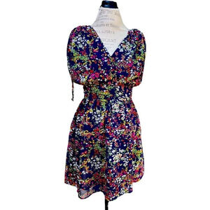 Gorgeous Vibrant floral PePe Jeans top/dress XS zip up back